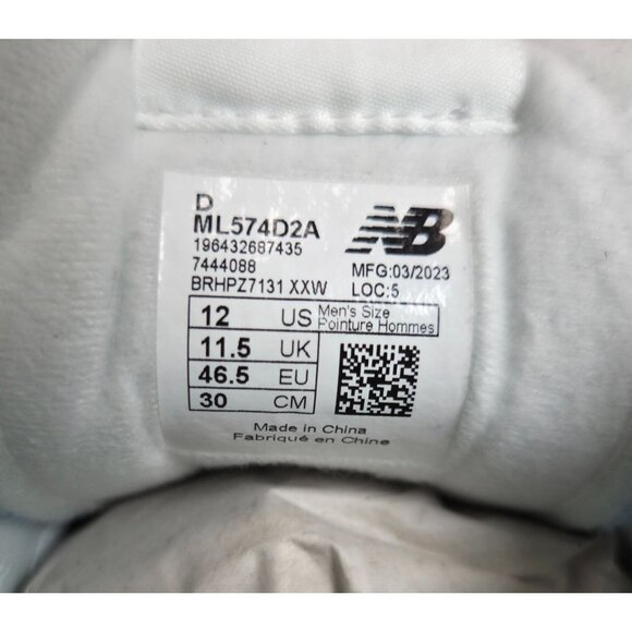 New Balance 574 Men\'s Light Blue Classic Athletic Shoes Size 12 Suede Mesh main image 10
